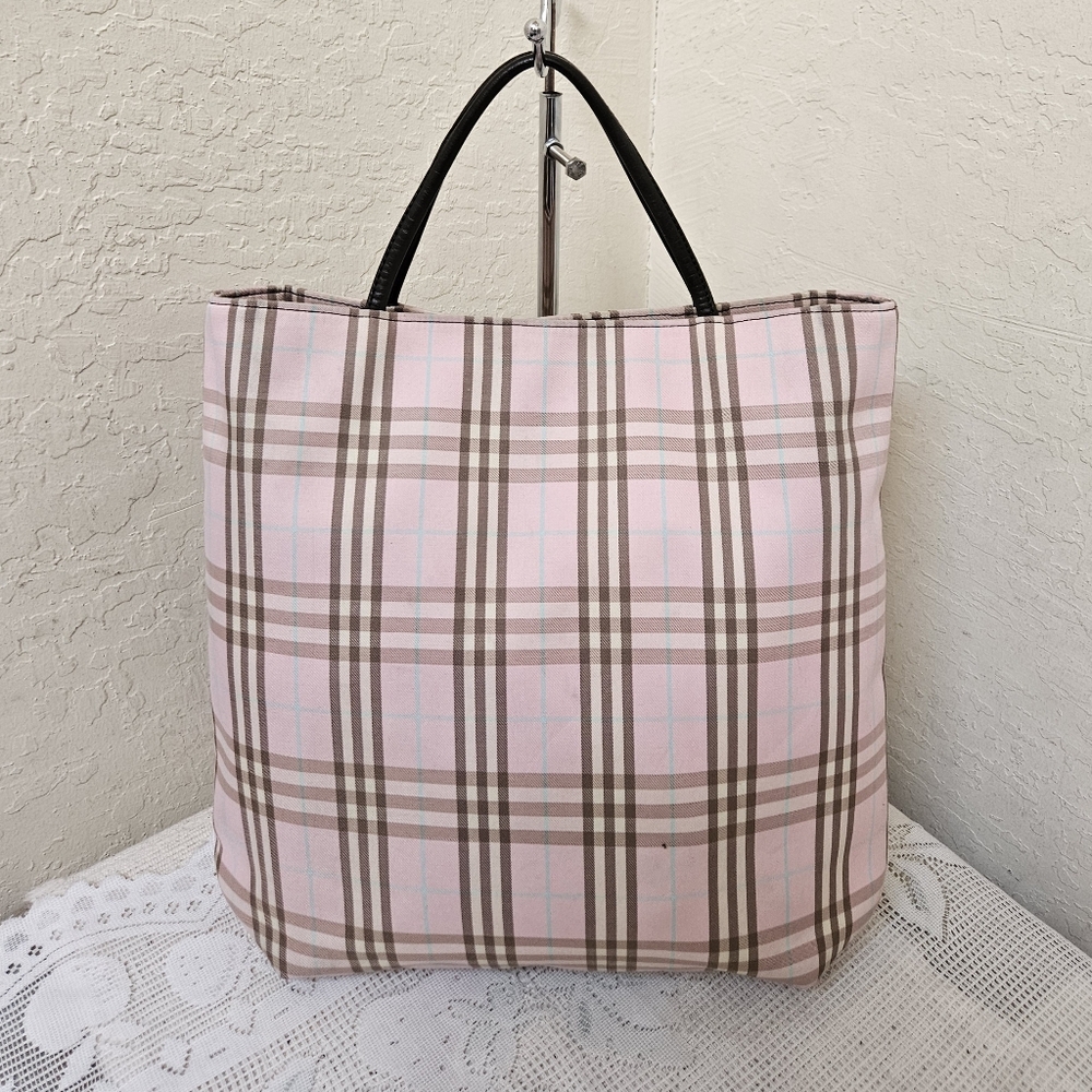 Burberry Nova Check Nylon Handbag Tote Bag AUTHENTIC
